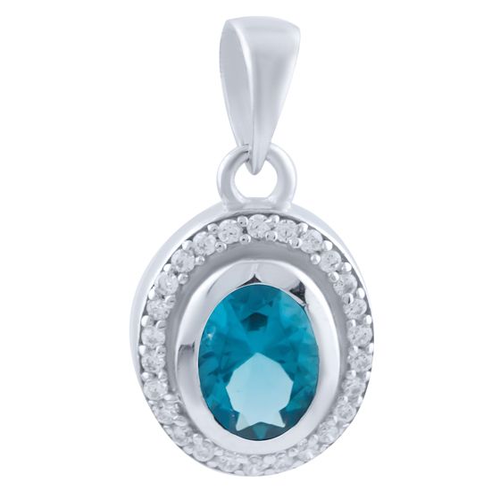 Серебряная подвеска с топазом Лондон Блю 0.86ct