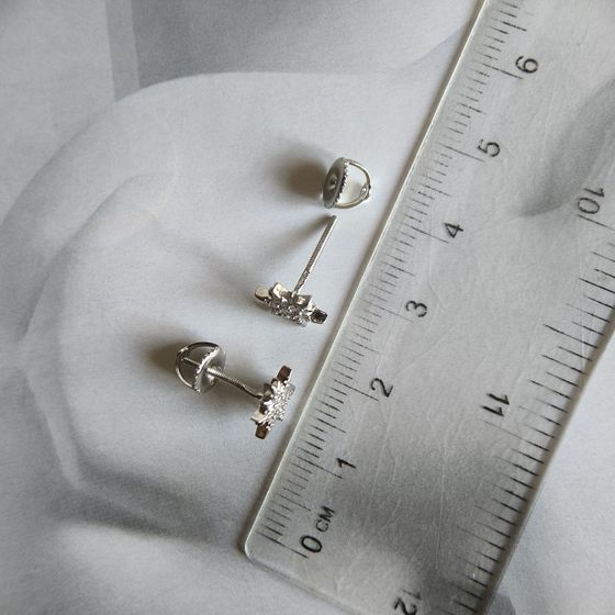 Серебряные серьги с фианитами