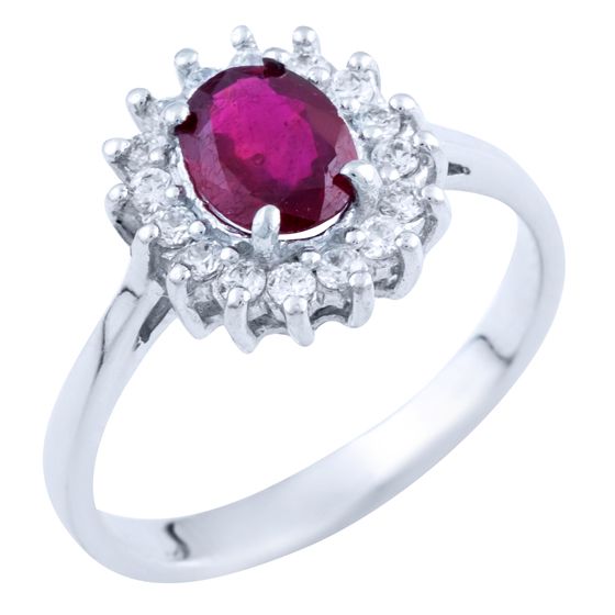 Серебряное кольцо с рубином 1.875ct