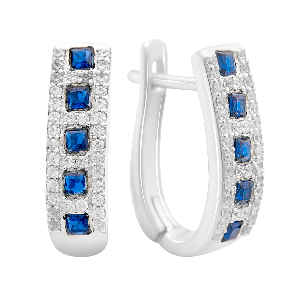 Серебряные серьги с сапфиром nano 1.187ct