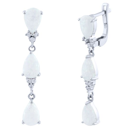 Серебряные серьги с опалом 4.22ct