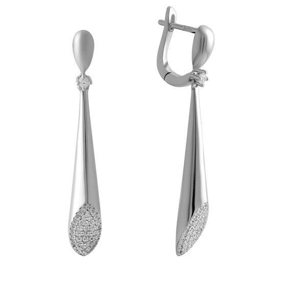 Серебряные серьги с фианитами