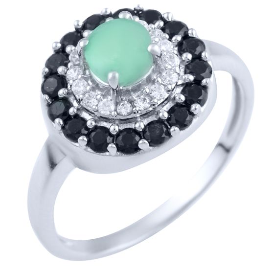 Серебряное кольцо с изумрудом 1.207ct, сапфиром