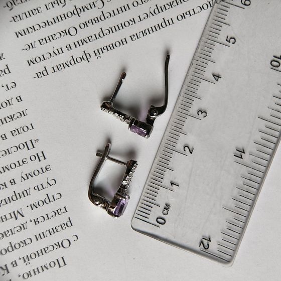 Серебряные серьги с аметистом 1.634ct