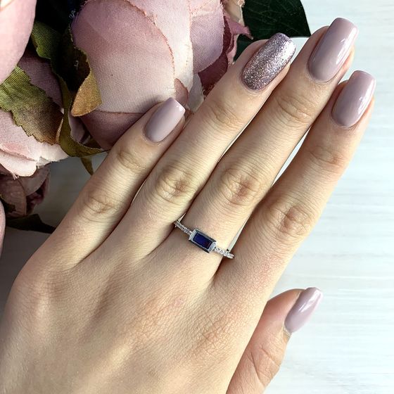Серебряное кольцо с сапфиром nano 0.54ct