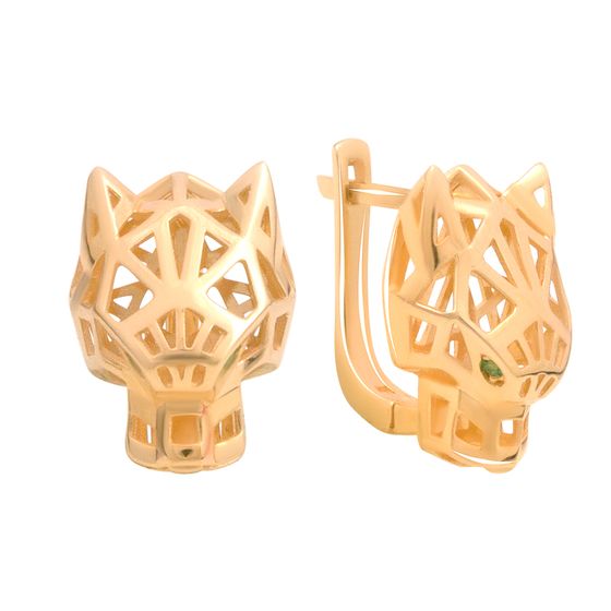 Золотые серьги с фианитами 0.04ct