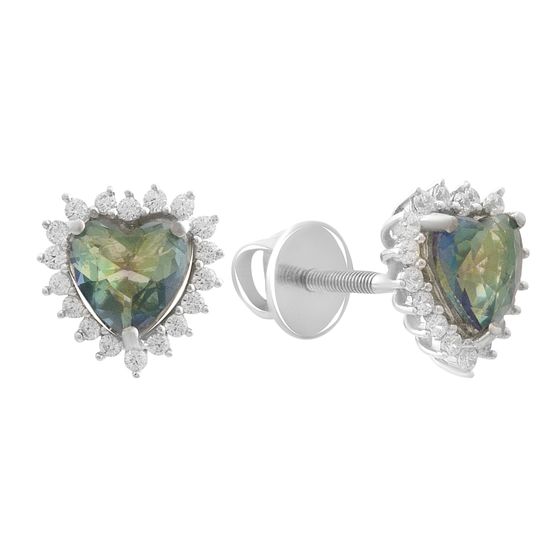 Серебряные серьги с мистик топазом 1.628ct