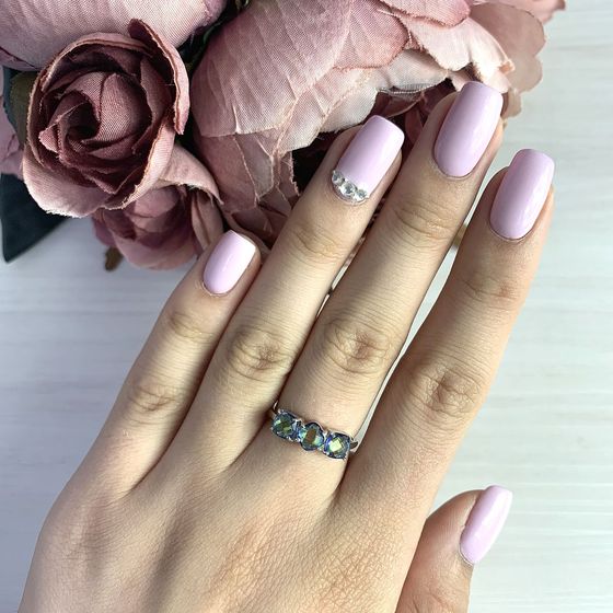 Серебряное кольцо с мистик топазом 3.042ct