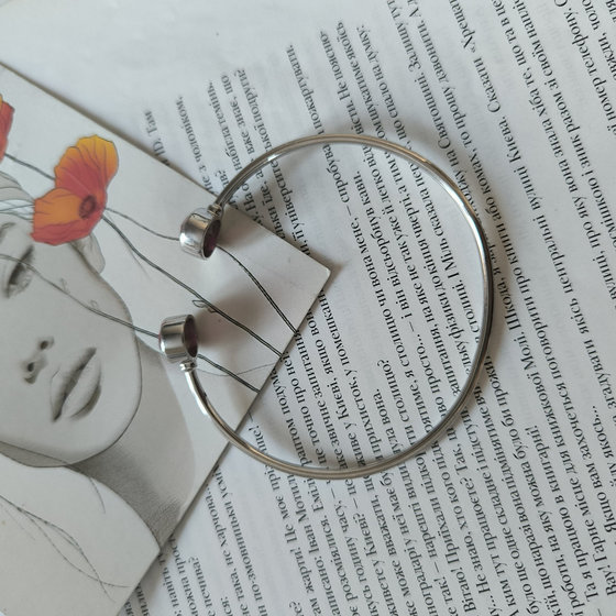 Серебряный браслет с рубином 7ct