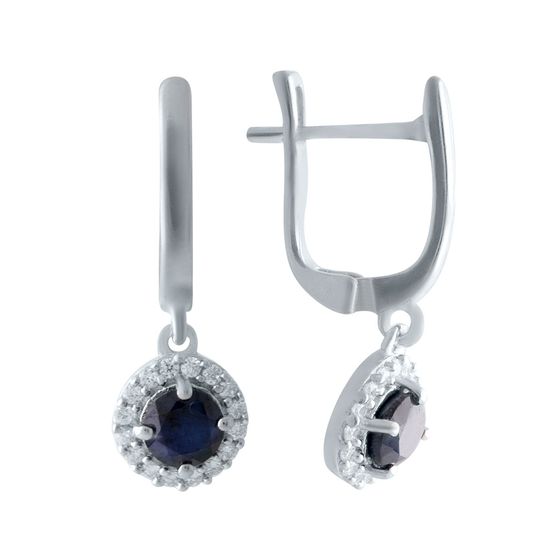 Серебряные серьги с сапфиром 1.738ct