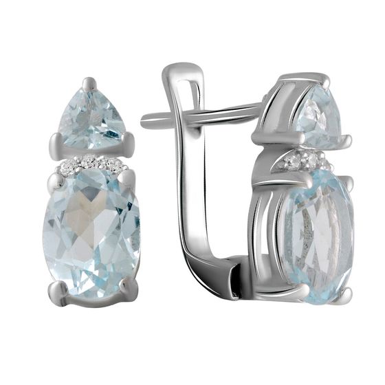 Серебряные серьги с топазом 3.609ct