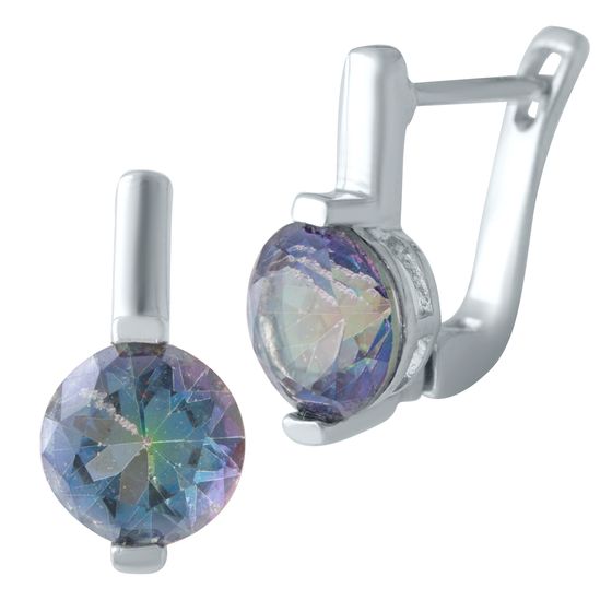 Серебряные серьги с мистик топазом 2.97ct