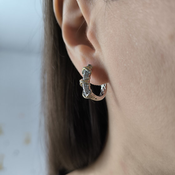 Серебряные серьги с фианитами