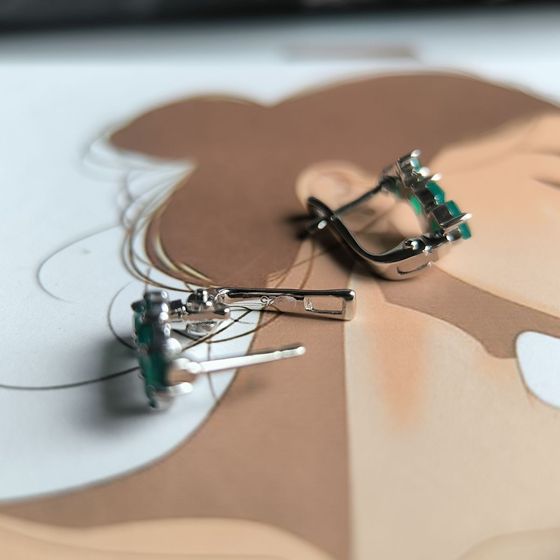 Серебряные серьги с агатом 1.295ct