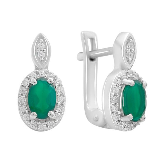 Серебряные серьги с агатом 1.213ct