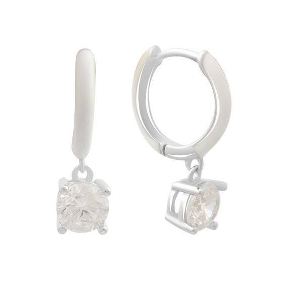 Серебряные серьги с фианитами, емаллю