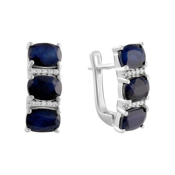 Серебряные серьги с сапфиром 7.272ct