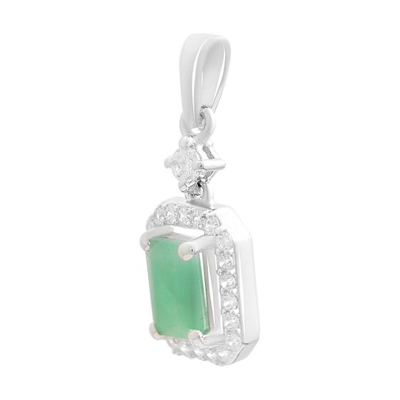 Серебряная подвеска с изумрудом 1.56ct