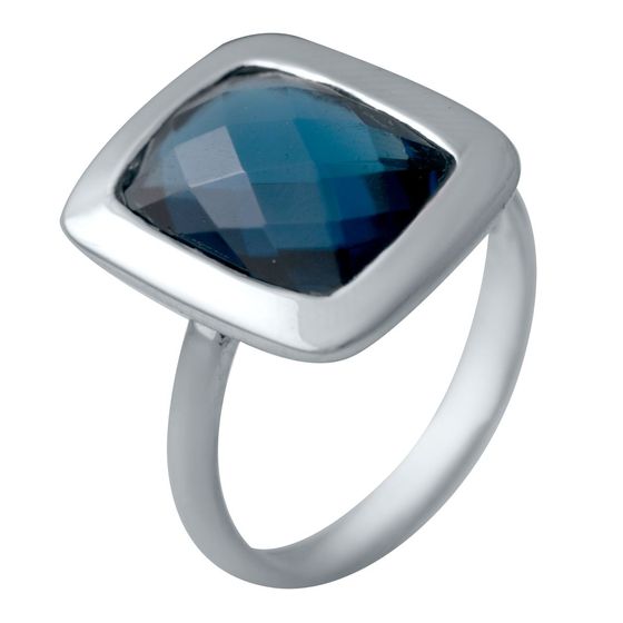 Серебряное кольцо с топазом Лондон Блю 5.219ct