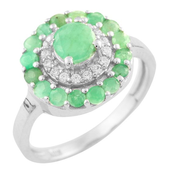 Серебряное кольцо с изумрудом 1.324ct