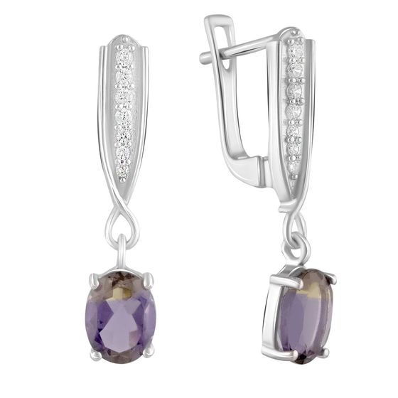 Серебряные серьги с аметрином nano 2.163ct