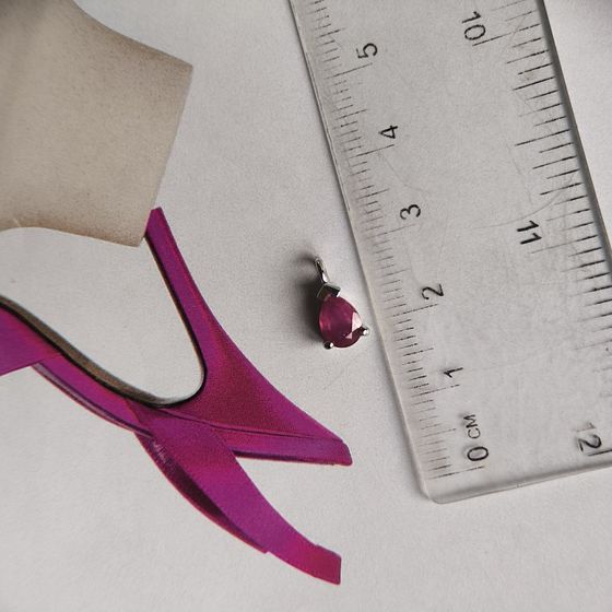 Серебряная подвеска с рубином 0.95ct