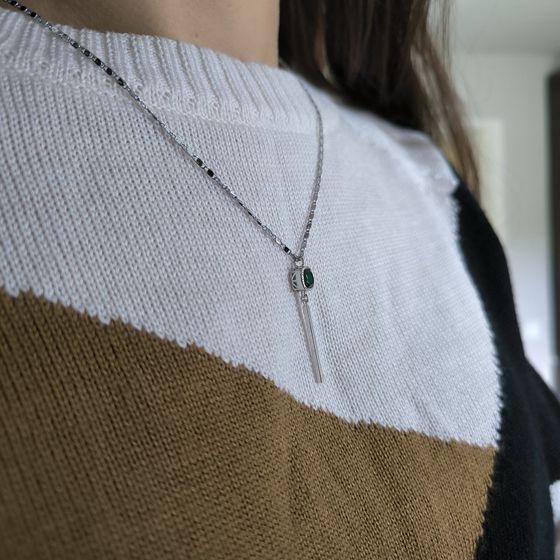 Серебряная подвеска с изумрудом nano 0.95ct