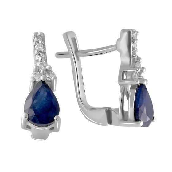 Серебряные серьги с сапфиром 1.955ct