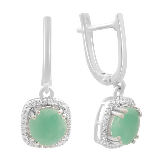 Серебряные серьги с изумрудом 4.278ct