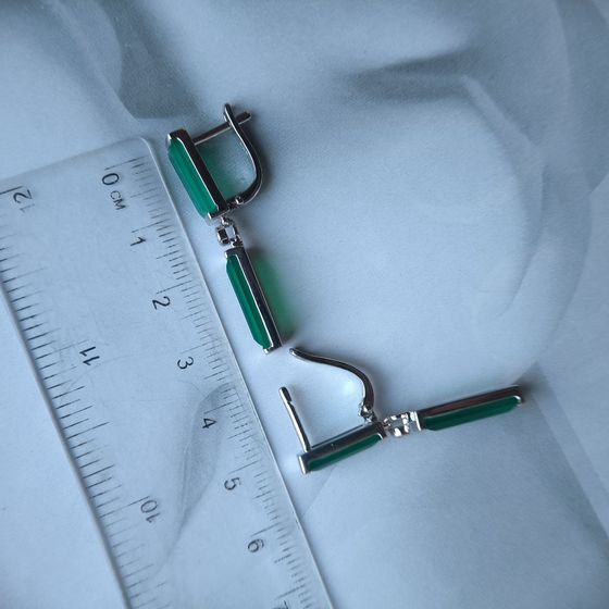 Серебряные серьги с агатом 10.042ct