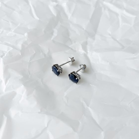 Серебряные серьги с сапфиром 3.192ct