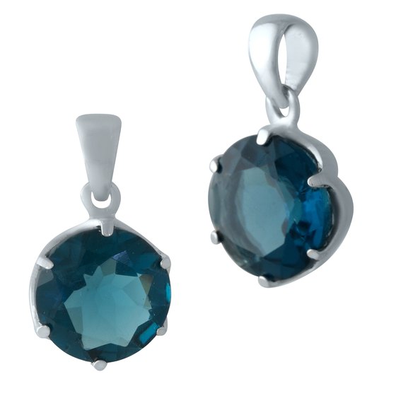 Серебряная подвеска с топазом Лондон Блю 2.213ct