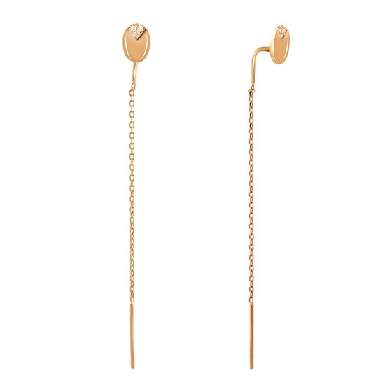 Золотые серьги с фианитами 0.06ct