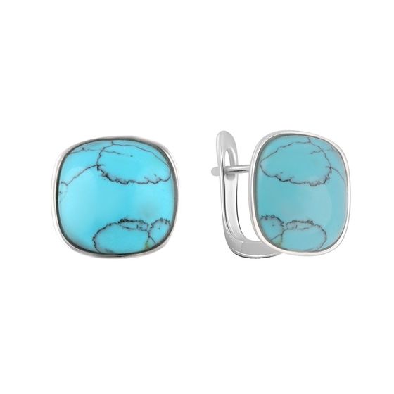 Серебряные серьги с бирюзой