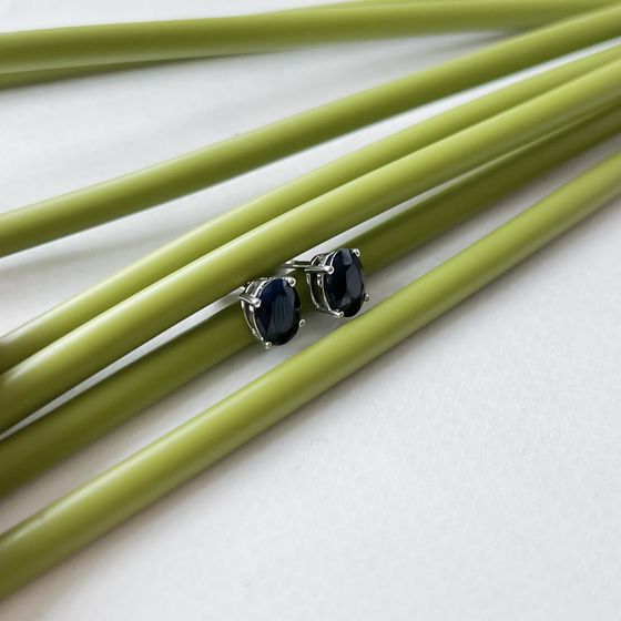 Серебряные серьги с сапфиром 3.192ct