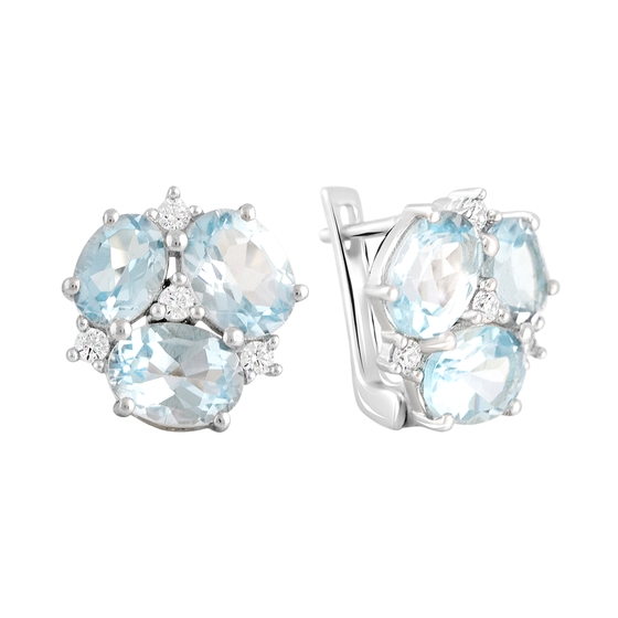 Серебряные серьги с топазом 8.154ct