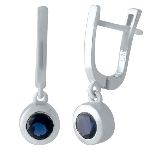 Серебряные серьги с сапфиром nano 1.275ct