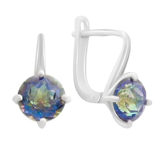 Серебряные серьги с мистик топазом