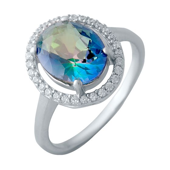 Серебряное кольцо с мистик топазом 2.023ct