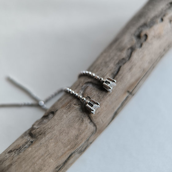 Серебряные серьги с фианитами