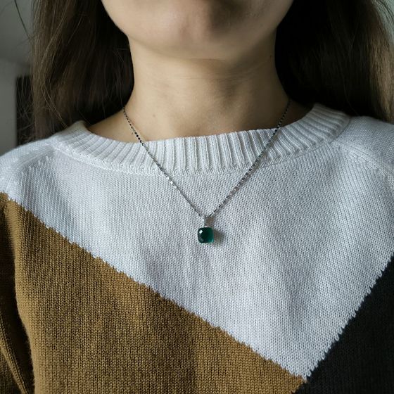 Серебряная подвеска с фианитами