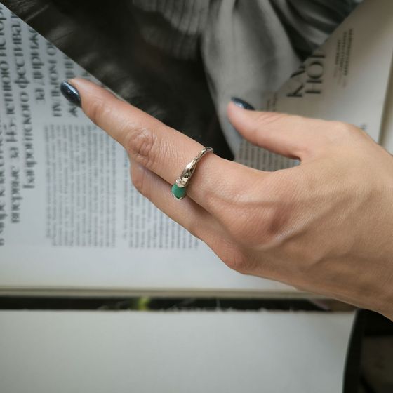 Серебряное кольцо с изумрудом 0.808ct