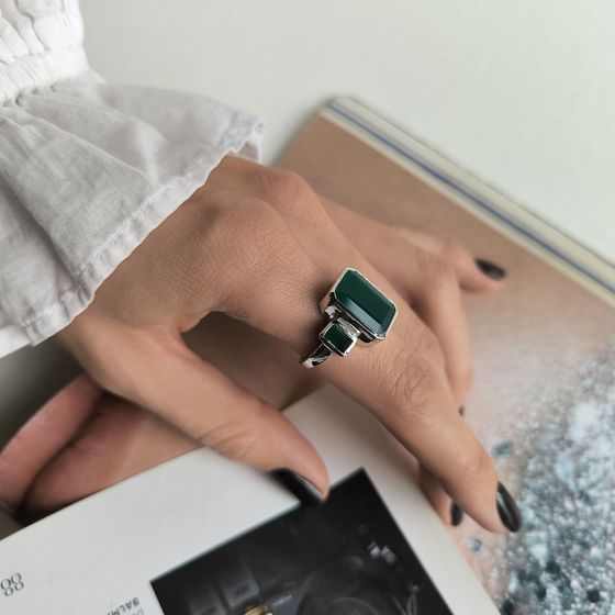 Серебряное кольцо с агатом 7.363ct