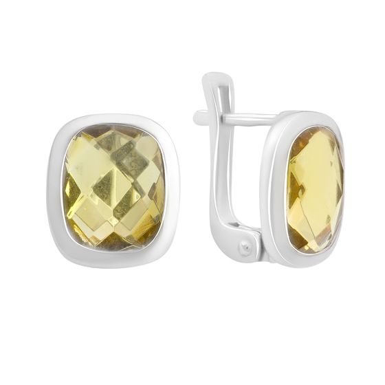 Серебряные серьги с цитрином nano