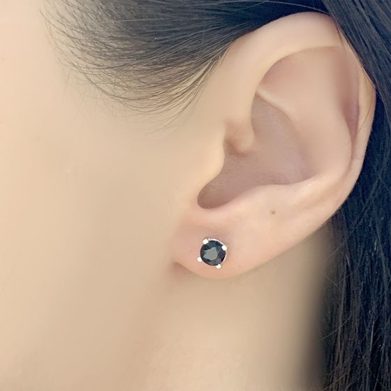 Серебряные серьги с сапфиром 1.36ct