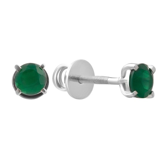 Серебряные серьги с агатом 0.87ct