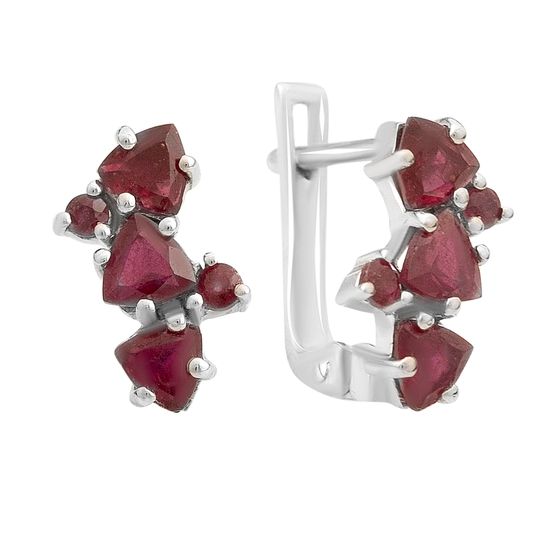 Серебряные серьги с рубином 1.188ct