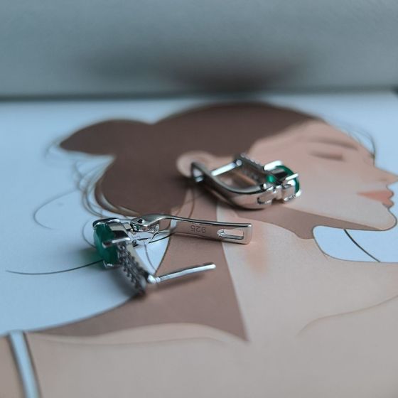 Серебряные серьги с агатом 1.617ct