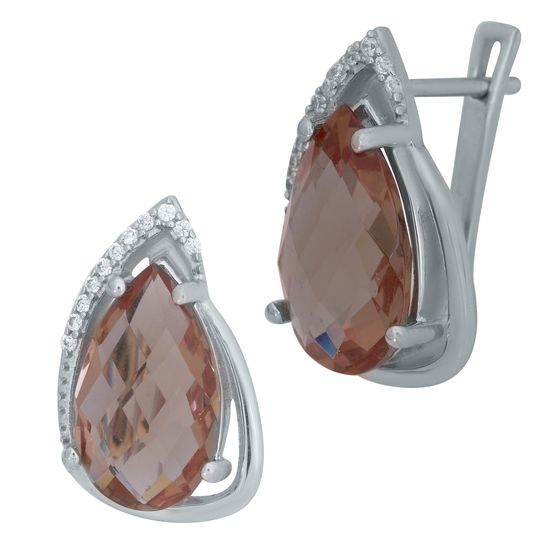 Серебряные серьги с султанитом 9.13ct