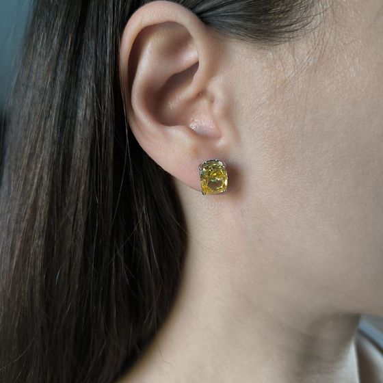 Серебряные серьги с фианитами